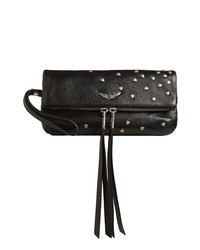 Zadig & Voltaire Rocky Heart Stud Leather Clutch