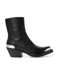 Vetements Embellished Leather Ankle Boots