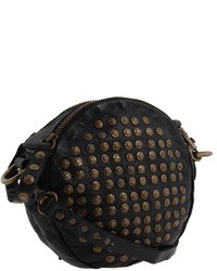 Black Embellished Leather Crossbody Bag
