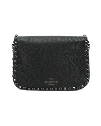 Valentino Black Leather Messenger Bag