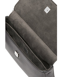 Fendi Double Baguette Micro Embellished Leather Shoulder Bag Black