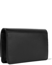 Fendi Embellished Leather Shoulder Bag Black
