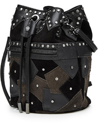 Zadig & Voltaire Embellished Suede And Leather Shoulder Bag