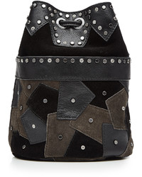 Zadig & Voltaire Embellished Suede And Leather Shoulder Bag