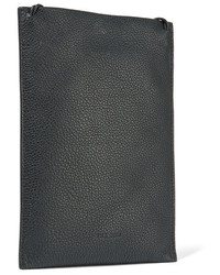 The Row Medicine Embellished Textured Leather Shoulder Bag Black