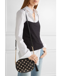 MICHAEL Michael Kors Michl Michl Kors Ginny Embellished Textured Leather Shoulder Bag Black