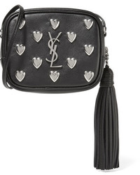 Saint Laurent Monogramme Blogger Embellished Leather Shoulder Bag Black
