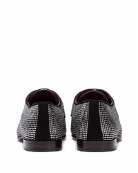 Dolce & Gabbana Crystal Embellished Leather Derby Shoes