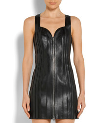 Givenchy Zip Embellished Leather Mini Dress Black