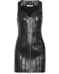 Givenchy Zip Embellished Leather Mini Dress Black
