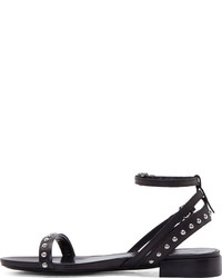 MCQ Alexander Ueen Black Studded Solenie Flat Sandals
