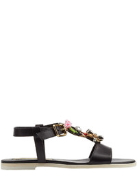 Rupert Sanderson Cara Frida Embellished Leather Sandals