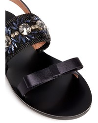 Marni Floral Jewel Strap Wedge Sandals