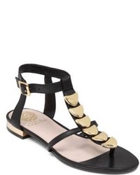 Vince Camuto Himila Embellished Synthetic Leather Thong Sandals