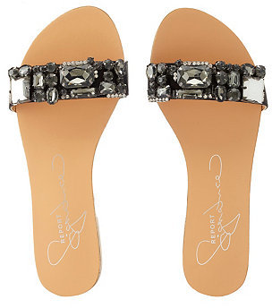 jeweled slip on sandals