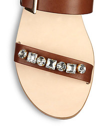 Kate Spade New York Leather Jeweled Slides