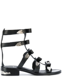 Toga Pulla Bow Embellished Gladiator Sandals