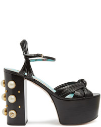 Gucci Allie Embellished Heel Platform Sandals
