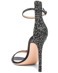 Gianvito Rossi Crystal Embellished Ankle Strap Sandals In Black