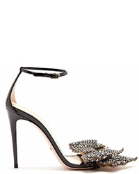 Gucci Crystal Embellished Detachable Bow Leather Sandals