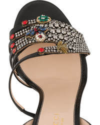 Gucci Crystal Hand Applique Embellished Sandals