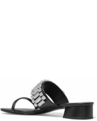 3.1 Phillip Lim Drum Chain Embellished Leather Sandals Black