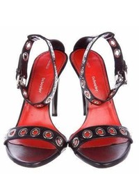 Proenza Schouler Grommet Embellished Leather Sandals