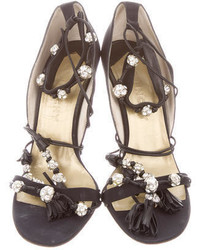 Givenchy Jewel Embellished Lace Up Sandals
