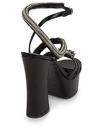 Saint Laurent Jewel Snake Leather Platform Sandals