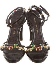 Marc Jacobs Leather Jewel Embellished Sandals