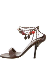 Giuseppe Zanotti Leather Jewel Embellished Sandals