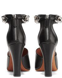Givenchy Raquel Chain Embellished Sandals In Black Leather