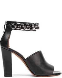 Givenchy Raquel Chain Embellished Sandals In Black Leather
