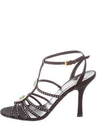 Valentino Satin Jewel Embellished Sandals