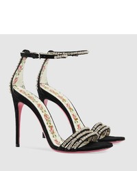 Gucci Suede Sandal With Crystals