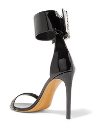 Alexandre Vauthier Yasmin Swarovski Crystal Embellished Patent Leather Sandals