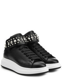 Alexander McQueen Embellished Leather High Top Sneakers