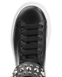 Alexander McQueen Embellished Leather High Top Sneakers