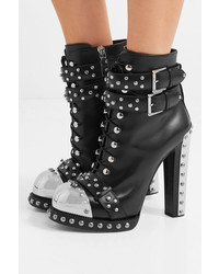 Alexander McQueen Hobnail Studded Leather Ankle Boots
