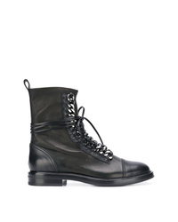 Casadei Chain Embellished Combat Boots