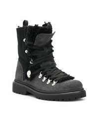 Moncler Glitter Shearling Lined Hiking Boots