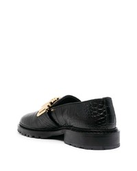 Moschino Croc Embossed Logo Plaque Loafers