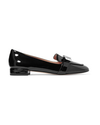 Miu Miu Crystal Embellished Patent Leather Loafers