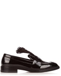 Christopher Kane Feather Embellished Patent Leather Loafers