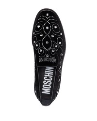 Moschino Logo Embellished Round Toe Loafers