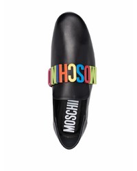 Moschino Logo Lettered Leather Loafers