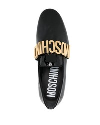 Moschino Logo Lettering Patent Loafers