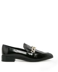 Mango Link Leather Loafers