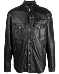 John Richmond Long Sleeve Leather Shirt