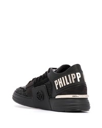 Philipp Plein Crystal Embellished Leather Sneakers